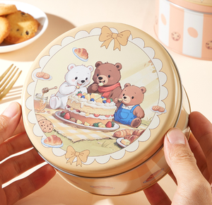 Boîte en métal ronde pour bonbons, avec motif de dessin animé en relief, capacité de 1,27 L, récipient de stockage alimentaire pour biscuits, gâteaux, flocons de neige, marque <span class=keywords><strong>TIMO</strong></span> - Product Image 6