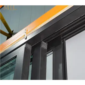 MJL portes coulissantes extérieures multifamiliales, système de portes coulissantes en verre d'aluminium résistant aux chocs