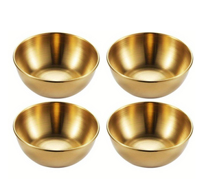DF0517 - Tazón Coreano Dorado de Acero Inoxidable de 10, 12, 13 y 14 cm para Restaurante Coreano, Recipiente para Vino de Arroz Coreano - Product Image 4