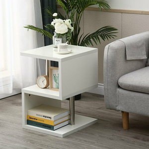 <span class=keywords><strong>La</strong></span> maison moderne haute brillance blanc gris noir <span class=keywords><strong>Table</strong></span> d'angle <span class=keywords><strong>Table</strong></span> d'appoint Mesa De Centro Salontafel avec LED - Product Image 5