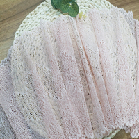 Bordure en dentelle extensible brodée en jacquard rose de 22,5 cm, personnalisée, pour lingerie sexy et accessoires textiles de maison