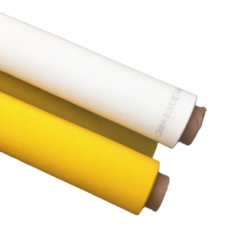 White Yellow DPP77T 55um Polyester Screen Printing Mesh for Glass Printing