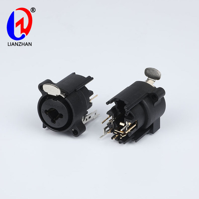 XLR 1/4 Combo Jack Female Connector Brass Contact Material Nylon Housing PCB Mounting Socket