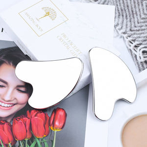 Planche de Gua Sha faciale en acier inoxydable médical 304 pour usage domestique, logo personnalisé, réduit les rides, outil de massage facial en métal pour le soin de la peau - Product Image 2