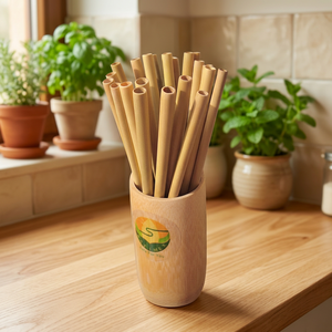 Safimex Eco Friendly <b>Bamboo</b> Drinking <b>Straws</b> Natural Wooden Reusable SFM-BS0001 15-25cm for Party Travel Beverage Service - Product Image 1