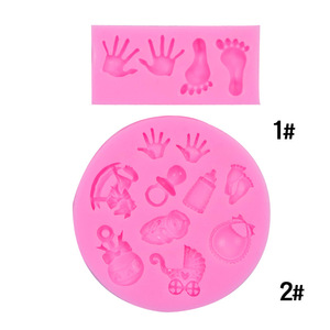 Molde de silicona de la serie Baby para pie Palma Biberón para Fondant Clay y Chocolate Cake Decorating Baby Memorial Theme - Product Image 6