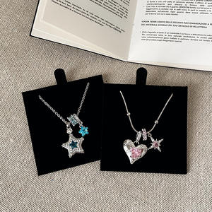 Collar de Cobre Colorido con Forma de Corazón y Estrellas, Moderno y Personalizado, Accesorios de Joyería para Mujer - Product Image 3