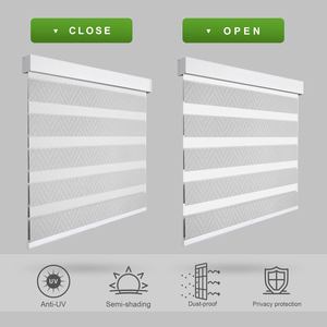 Tende <span class=keywords><strong>a</strong></span> <span class=keywords><strong>Rullo</strong></span> Zebra ZSTARR <span class=keywords><strong>a</strong></span> Doppio Strato in Tessuto Grigio Chiaro <span class=keywords><strong>a</strong></span> Righe, Senza Fili, Sicure per Bambini e Animali Domestici - Product Image 6