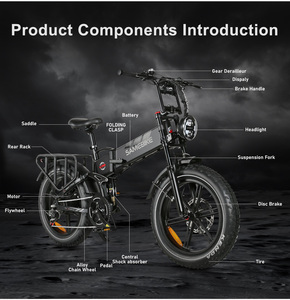 SAMEBIKE Vélo Électrique Pliable Urbain à Pneus Larges 20 Pouces, Batterie Lithium Portable 48V17AH, Haute Vitesse, pour Usage Quotidien - Product Image 2
