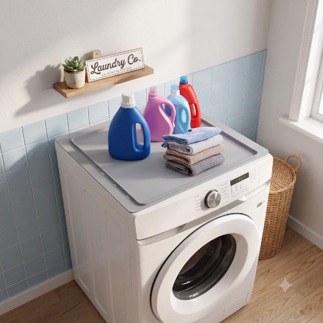 Custom Silicone Non-Slip Waterproof Washer and Dryer Cover Top Protector Mat