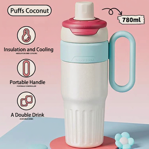 Double Wall Stainless Steel Tumbler Vacuum Insulated Travel Cup with Straw Large Capacity Cold <b>Hot</b> <b>Drink</b> Mug - Product Image 5