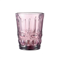 Gobelet à eau en verre gaufré vintage de couleur originale colorée créative Tasses en verre pressé Verrerie à boire en relief