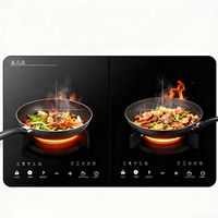 Cuisinière électrique double zone à deux brûleurs 2000W+2000W, économie d'énergie, avec écran tactile coulissant, appareils électroménagers