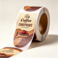 Étiquettes personnalisées pour café, autocollants imperméables résistants aux UV, autocollants en papier texturé, autocollants de qualité alimentaire en rouleau, emballage en feuille