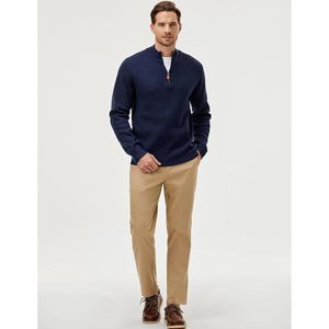 Custom Men's Casual <b>Quarter</b> <b>Zip</b> Pullover <b>Sweater</b> Long Sleeve Fall Knit with Anti-Wrinkle Feature and Pattern Decoration - Product Image 3