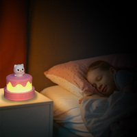 Lampe d'ambiance en forme de gâteau, rechargeable, décorative, à intensité variable, avec 8 mélodies apaisantes pour la chambre à coucher et la maison