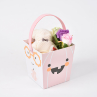 Boîtes personnalisées en carton avec impression couleur intégrale, portables, créatives, recyclables, pour fleurs, emballage pliable avec poignée