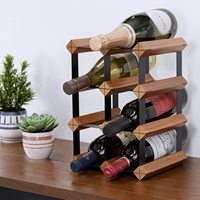 Casier à vin en bois massif à plusieurs niveaux, support personnalisable pour bouteilles de vin, avec bar et comptoir, vente d'usine