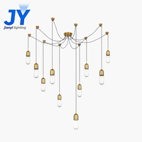 Lámpara Colgante de Techo de Cobre de Lujo con Certificación CE, Precio de Fábrica, para Recepción de Hotel, Decorativa para Interiores, LED