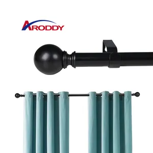 ARODDY Adjustable 72" To 144" Curtain Poles Width Hardware Included Heavy Duty Windows Metal Curtain Rod