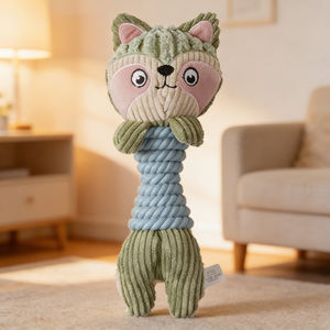 Mainan Tali Kapas untuk Anjing Bergaya Kartun Hewan Ramah Lingkungan, Menarik, Tahan Lama, Interaksi Gigitan, Mengatasi Kebosanan - Product Image 2