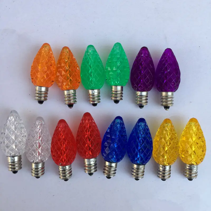 Ampoules de Noël à facettes de remplacement commercial LED E12 Base C7 LED