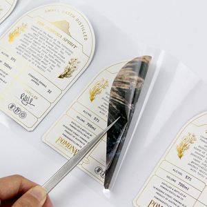 Customized Rolled Double-sied Vodka Label With Hot-Stamping Gold <b>Embossing</b> Label - Product Image 6