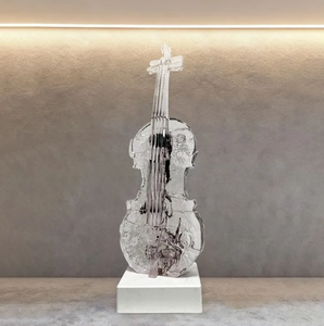 Vente chaude, décoration de sol de mariage créative en bois de luxe écologique, ornements de <span class=keywords><strong>violon</strong></span>, grande entrée, bureau, décoration de la maison - Product Image 4