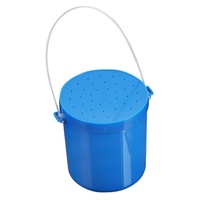 Portable pêche à la carpe fournitures de pêche essentielles boîte à ver rouge à main matériau ABS stockage en direct seau à appâts