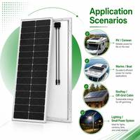 Panneaux solaires en verre durables pour usine, 18V 24V 36V 50W 80W 100W 120W 150W, panneau solaire monocristallin étanche pour fabricant de caravanes