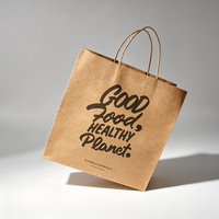 Sac en papier kraft à poignées torsadées, écologique et recyclable, idéal pour la vente à emporter en boulangerie et restaurant – Meilleures ventes