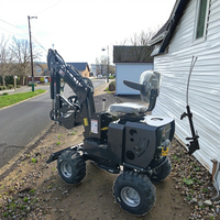 Mini-excavatrice à 2/4 roues, moteur diesel standard EUROV, 15 ch, chargeuse-pelleteuse remorquable