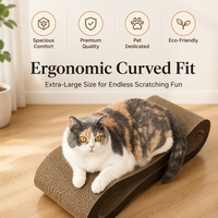 Griffoir pour chat réversible à 4 côtés en carton ondulé, résistant à l'usure, tunnel-lit extra large pour chat, convient aux chats jusqu'à 10 kg