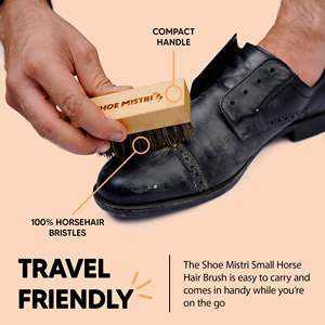 Hand Made Natural Horse Hair Shoe Brush Premium Wooden Handle for Polishing Buffing Shining Leather Shoes <b>Boots</b> Loafers Formal - Product Image 6