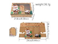 Boîte à biscuits en papier kraft de Noël transfrontalière, boîte à chocolats et bonbons de Noël, boîte à pain d'épices créative à fenêtre ouvrante motif dessin animé