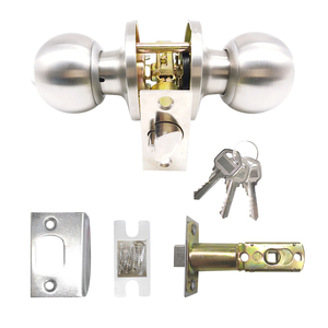 Keyed Entry <strong>Door</strong> Knob Interior Standard Ball Stainless Steel Tubular Round <strong>Door</strong> <strong>Lock</strong> <strong>for</strong> <strong>Bedroom</strong> Bathroom Passage - Product Image 3