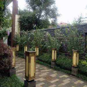 Modern <b>LED</b> Outdoor Garden <b>Light</b> Post 2700K Soft Warm White IP66 Iron Body <b>Motion</b> <b>Sensor</b> Solar Powered 10-Year Warranty - Product Image 2