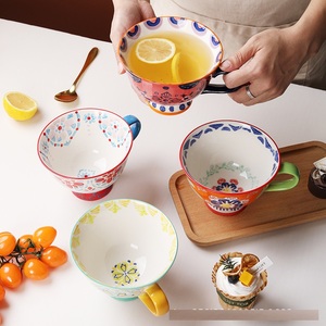 Keramikbecher für Hafermilch-Frühstück - Kreativ, Einzigartig, Niedlich, Geeignet für Frauen, für den Hausgebrauch, Instagram-Kaffeetasse - Product Image 1