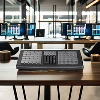 Clavier de point de vente programmable USB 81 touches avec étui et clavier de lecteur de carte à bande magnétique pour système de point de vente