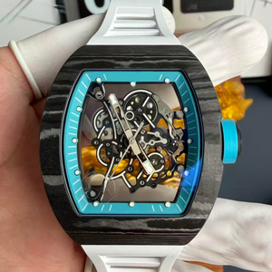 New Arrival 055 NTPT Carbon <b>Skeleton</b> <b>Automatic</b> <b>Watch</b> RM Style Turquoise Accent Men's Luxury Sport <b>Watch</b> - Product Image 2