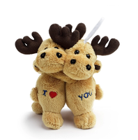 Cadeaux de Noël personnalisés en gros, jouet en peluche en coton, pendentif cerf en peluche, porte-clés en peluche avec logo personnalisé