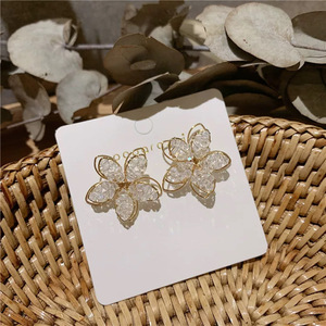 New Style Sparkling 3D <b>Crystal</b> Flower Needle <b>Crystal</b> Fashion Women Luxury Modern Simple <b>Earrings</b> - Product Image 4
