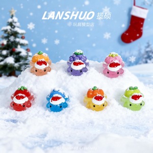 Lanshuo Resin Fruit Turtle Christmas <b>Hat</b> DIY Ornament Decor Blind <b>Box</b> Craft Model Kit For Desktop Decoration - Product Image 1