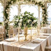 Boules de fleurs artificielles de luxe en rose et hortensia, faites à la main, écologiques, rose poudré et blanc, pour centres de table, vente en gros usine