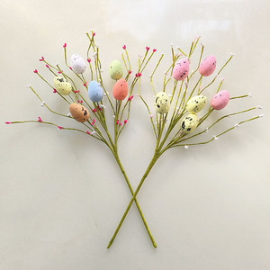 Oeuf de Pâques artificiel TC petit arbre oeuf en mousse marguerite plante verte pour la maison pièce maîtresse Vase rebord de fenêtre décor coloré Berry Picks - Product Image 2