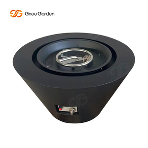 Gnee Garden Modern Outdoor Bioethanol <b>Fire</b> Pit Powder Coated Metal Freestanding for Patio Heating - Product Image 2