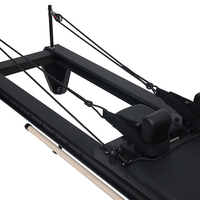 Máquina de Pilates Reformer Profesional de Aleación de Aluminio Negra, Plegable, Equipo Completo para el Hogar, EIGFOH PR003