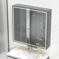 Armoire de rangement de salle de bain au design moderne et épuré, armoire miroir de salle de bain électrique avec éclairage intégré