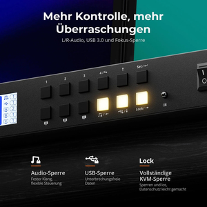 <span class=keywords><strong>TESmart</strong></span> HDMI 2.0 & DP 1.2 Triple moniteur <span class=keywords><strong>KVM</strong></span>-Switch 4K60Hz mit USB 3.0 Hub, casque, audio & Mikrofon - Product Image 6