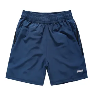 优质缝纫素色4向弹力运动男士短裤隐藏拉链口袋休闲服运动短裤